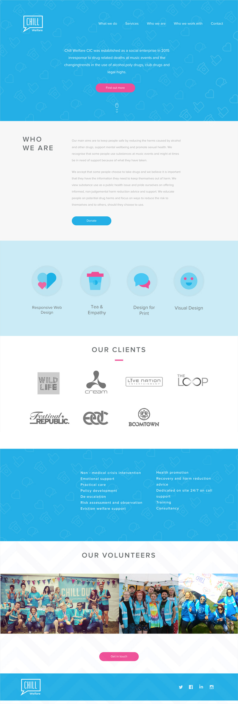 Chill welfare website design